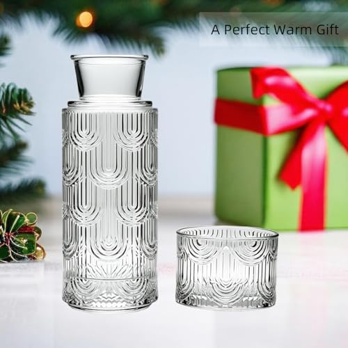 TANMESSO Mouthwash Dispenser, Bedside Water Carafe with Cup And Glass Set, Mouth Wash Dispensers for Bathroom, 21.6 Oz Glass Mouthwash Container with 6 Oz Drinking Cup As Lid (Clear) by TANMESSO - Image 7
