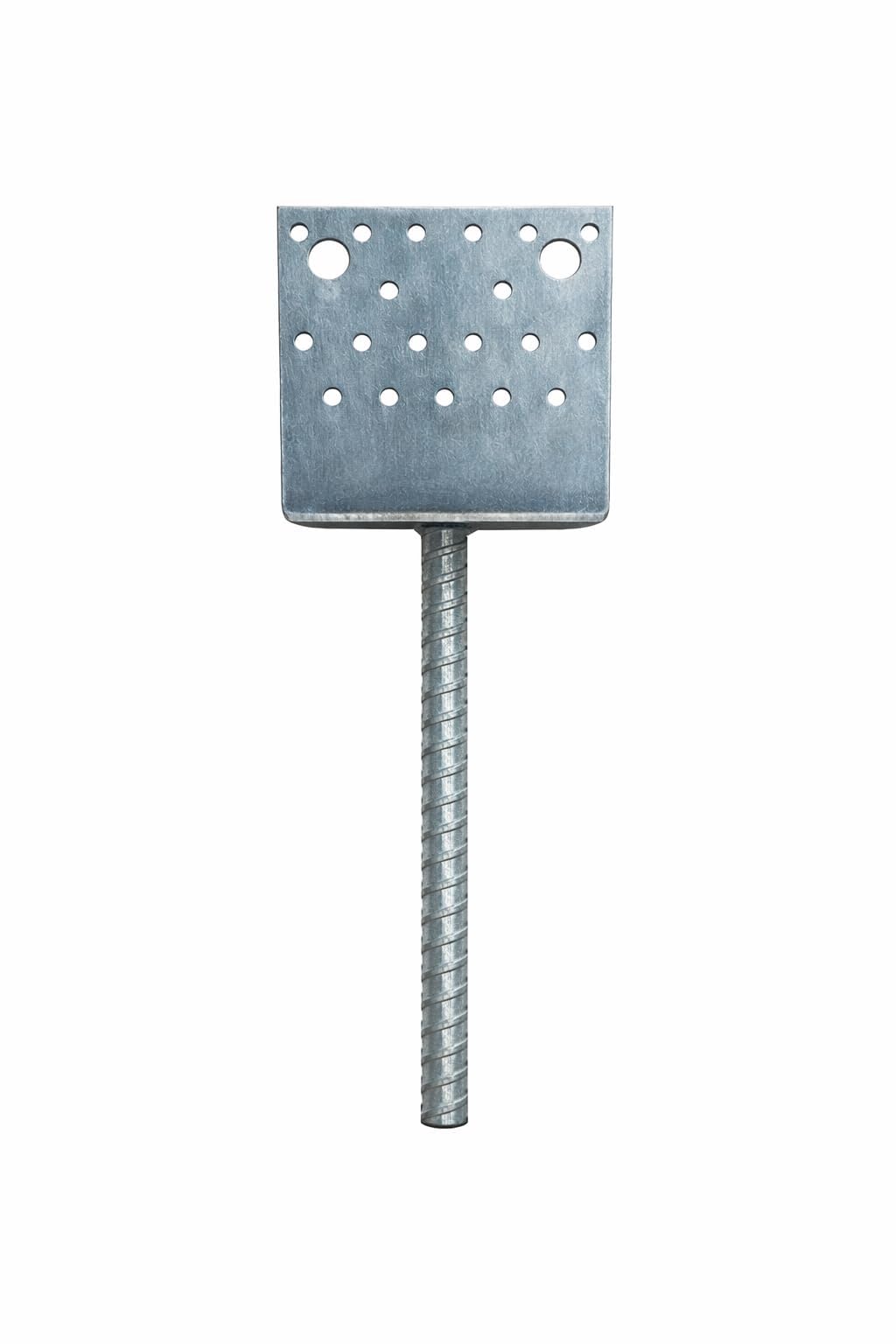 BirnePower U-Pfostenträger mit Dolch 141mm PSS140 - Pfostenanker zum Einbetonieren Galvanisch Verzinkt - Riffelstahl Betonanker 370mm Länge 4mm Stärke für Holzbalken (12 Stück)