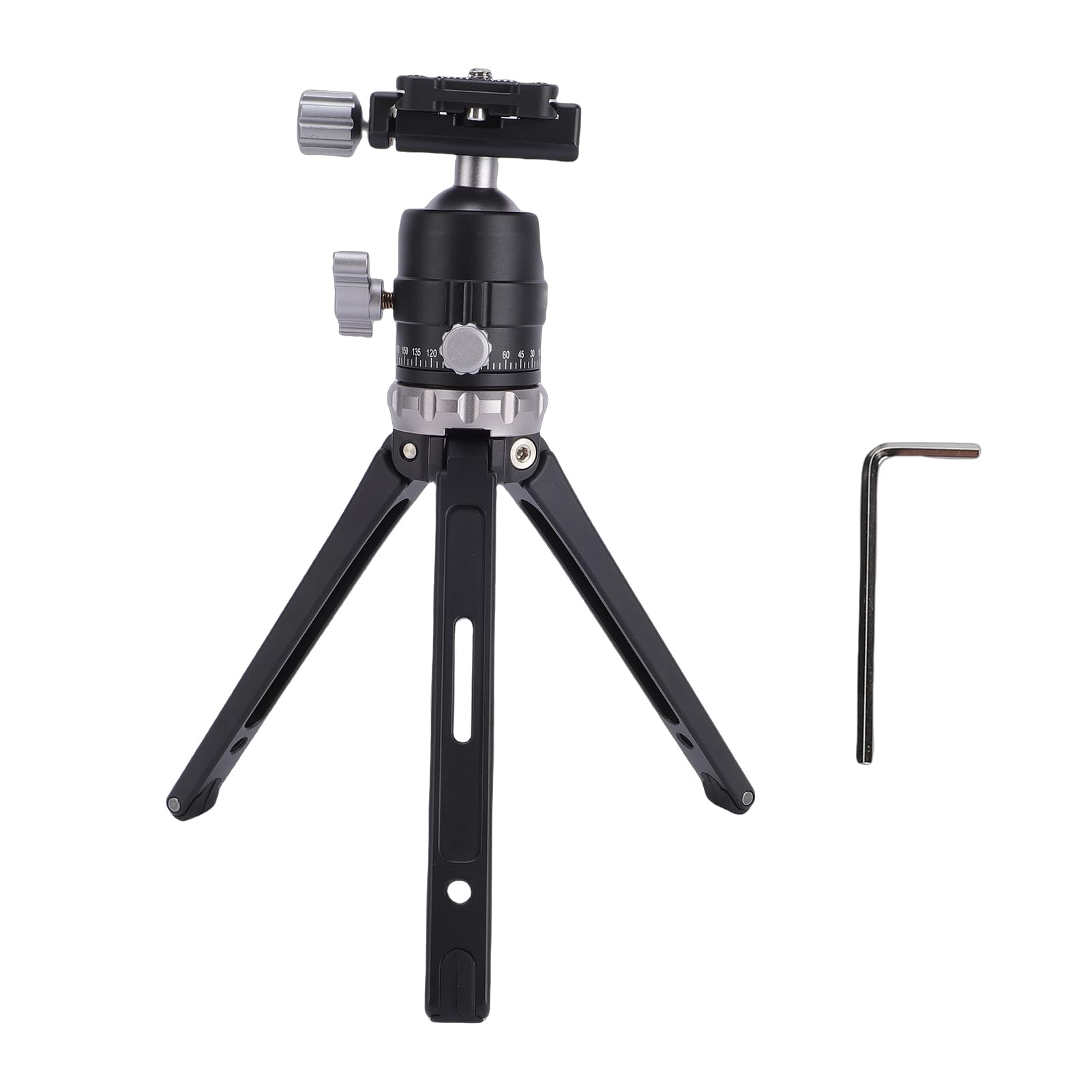Treppiede Compatto per Fotocamera Supporto per Treppiede Portatile con Testa a Sfera da 360 Gradi per Registrazione Video da Viaggio in Alluminio 363 G (GREY)