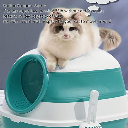 Caixa de ninhada de gato com tampa, dobrável e totalmente fechada à prova de vazamento Caixa de ninh