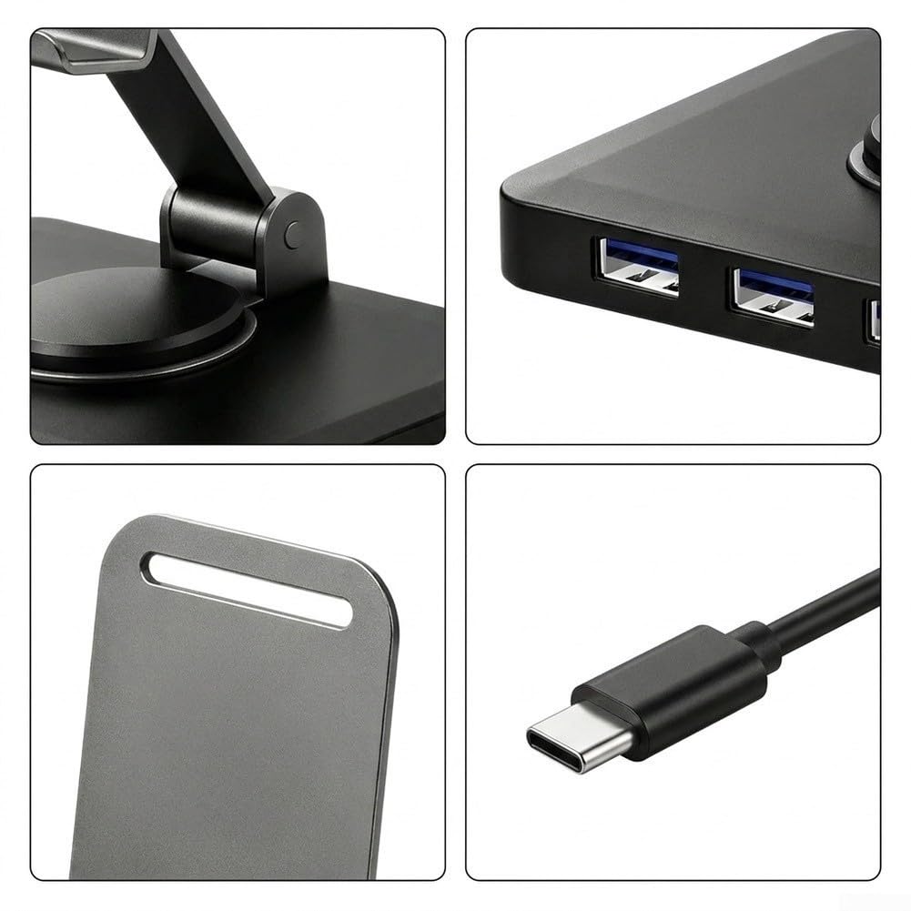 Hub USB 3.0 4 Puertos con para soporte Teléfono Giratorio Hub