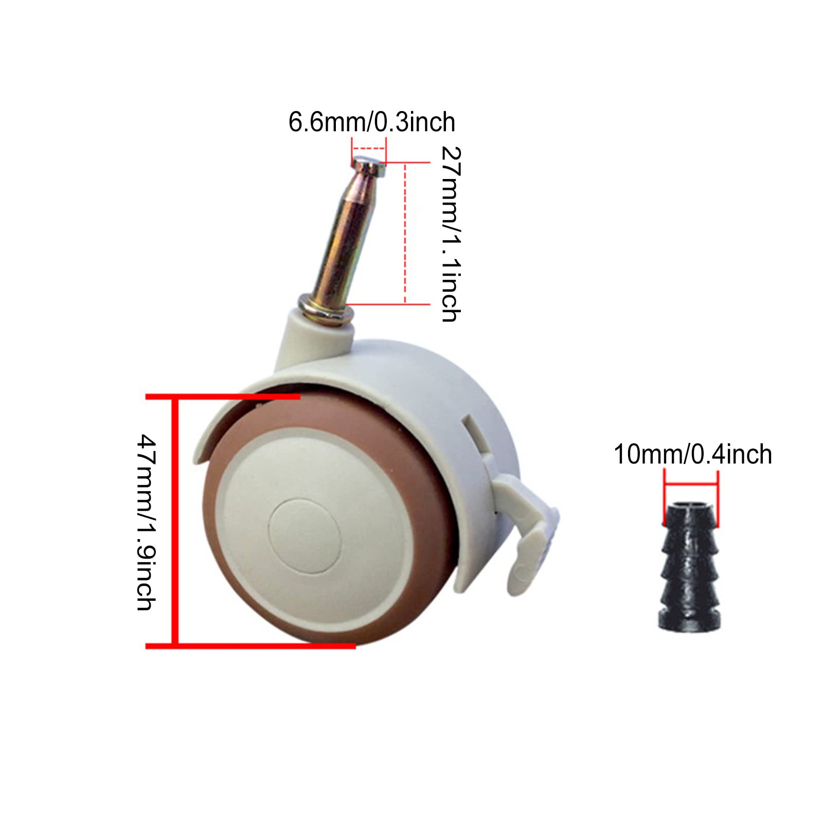 4 PièCes Muet Pivotantes 360° Roues Roues De Berceau En Caoutchouc Roulettes De Meuble Vintage Roulettes De Meubles Grandes Support Roulettes Pivotantes Lit De BéBé Meubles Lit BéBé Roues Caoutchouc