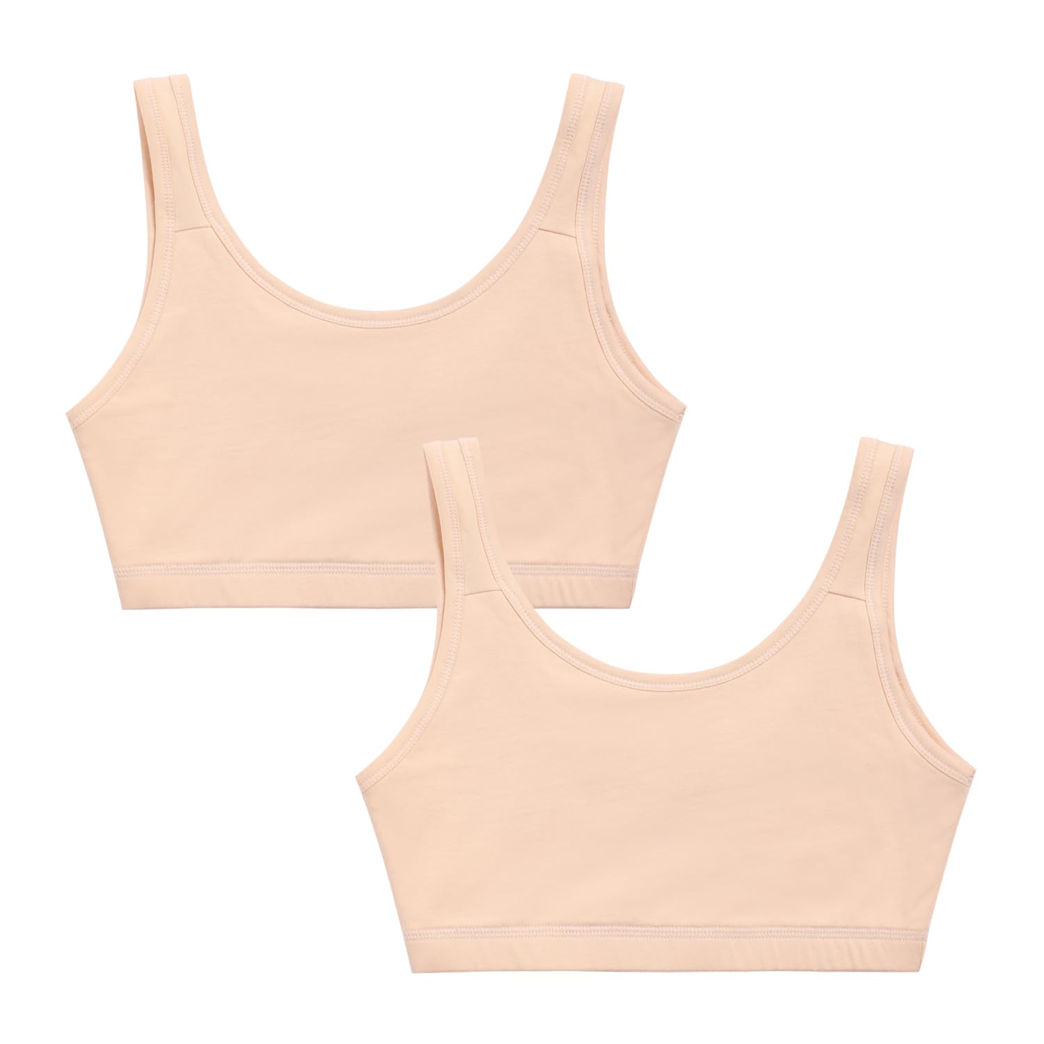 Sillysally Sports Bra Non Padded Non Wired Girls Bra/Beginners Bra | Double Layered Bra Pack of 2