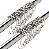 Amplia gama de aplicaciones: los anillos de cortina son adecuados para baños, oficinas, hoteles, restaurantes, dormitorios, cocinas, jardines, etc. El acabado plateado pulido hace que su baño sea más elegante.