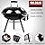 HaSteeL 14 Inch Charcoal Grill, Small Black Enamel Outdoor BBQ Grill, Mini Flat Top Kettle Barbecue Grill with Screwdriver, Portable for Backyard Garden Camping Cooking Smoking, Dual Venting System