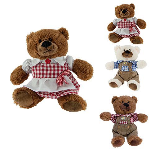 ebos Ours en Peluche avec des vêtements, Ours câlin Sympa, Nounours, Ourson en Peluche, Animal en Peluche câlin, 21 cm, différentes Versions Disponibles (Robe)