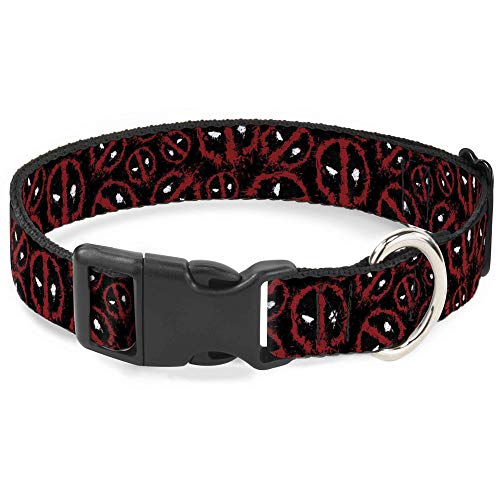 Collar de clip de plástico de Deadpool negro ajustable con estampado de salpicaduras 2