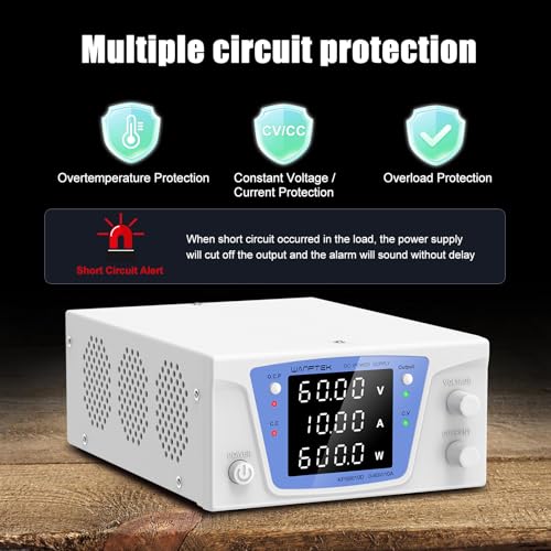 Image of DC Power Supply Variable, 60V 10A Bench Power Supply with Encoder knob, Adjustable Switching Power Supply with OCP Switch, Variable Power Supply with Output Enable /Disable Button
