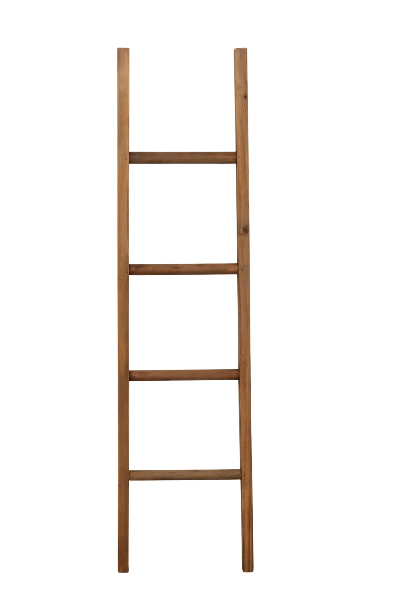 Biscottini Porta asciugamani in legno da terra 129x34,5x5 cm - Scala Appendi asciugamani da Parete - Scaletta Portasciugamani da Bagno Stile Moderno - Scala Decorativa Appendiabiti in legno massello