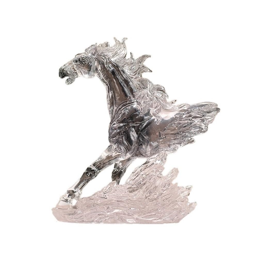WQQYU6HKF Table Decorations Horse Ornaments Office Chinese Style Living Room TV Cabinet Wine Decorations Art Statue(Clear)