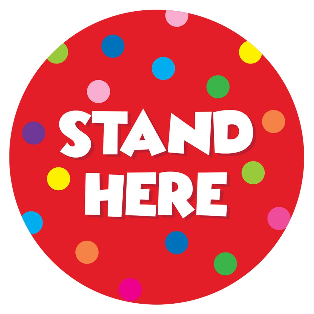 ExcelMark 11"Stand Here Classroom Floor Decal (Red)
