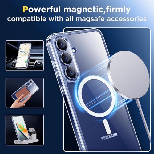 Image of Back Case Cover for Samsung Galaxy S25 FE 5G | Mag-Safe Compatible | Transparent Mobile Phone Back Cover for Samsung Galaxy S 25 FE 5G | Samsung S25FE 5G TPU Transparent Back Cover Case