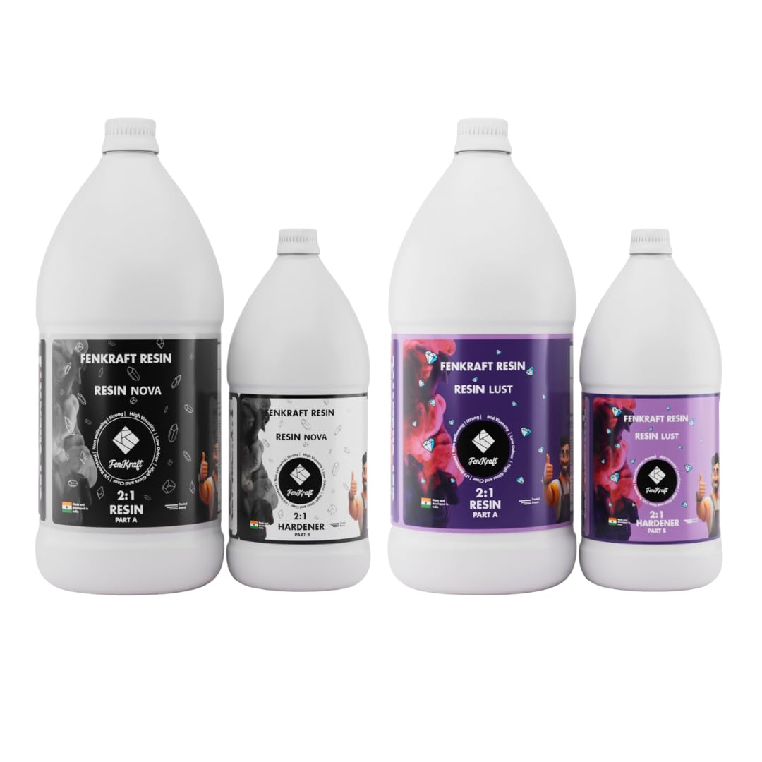 Fenkraft Premium Epoxy Resin Combo � 1.5kg Each | Resin Nova & Resin Lust | High Viscosity, Medium Viscosity | Perfect for Art, Crafts, Jewelry, and Coatings (B0CKQW5QN8) Amazon Price History, Amazon Price Tracker