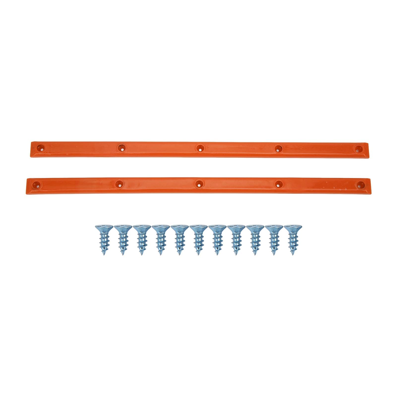 Agatige 2Pcs Skateboard Rib Bones Rails, 35.7 x 1.8cm / 14.1 x 0.7in Reliable Stable Flexible Glossy Longboard Rail with Mounting Screws Wear Resistant Skateboard Rails Protector (Orange)
