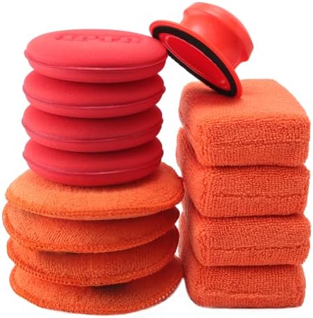 Mikrofaser Auto Handpolierschwamm, Wax Applikator Pad, 13tlg Auto Polierschwamm Reinigungswachs Schwamm Wachs Applikator Reinigungspad Zum Reinigen Wachse, Polituren,Lackreiniger,