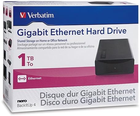 Verbatim 1 TB USB 2.0/Ethernet Network Attached Storage Drive 96799 (Black)