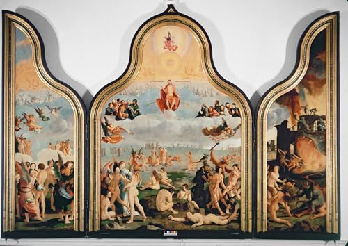 Toile décoration murale du Jugement Dernier de Lucas Van Leyden pour sublimer un salon classique
