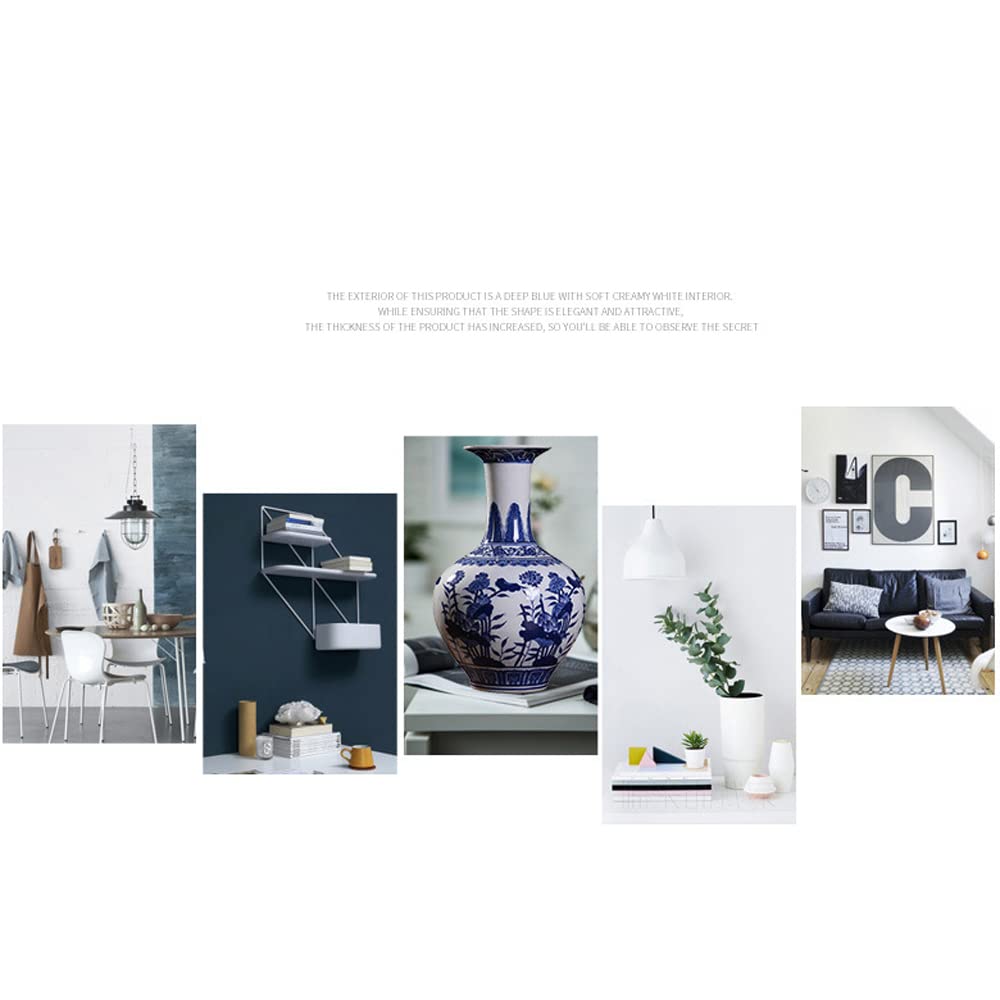 Chiński wazon ceramiczny, niebiesko-biała porcelana, ręcznie wykonany, dekoracyjny, do salonu, biura lub jako dekoracja stołu (10#)