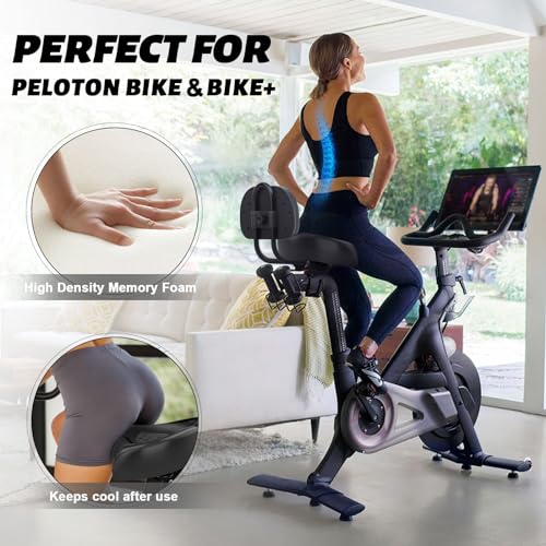 Noseless Bike Seat with Backrest for Men Women-Extra Padding Comfort Wide Bicycle Seat, Oversized Comfortable Saddle for Peloton Bikes, Exercise Bikes, EBikes by Twomaples - Image 4