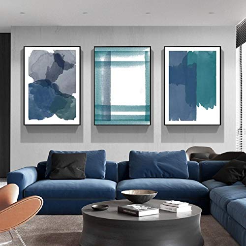 Cuadro de acuarela abstracto moderno lienzo decorativo de pared 50x70