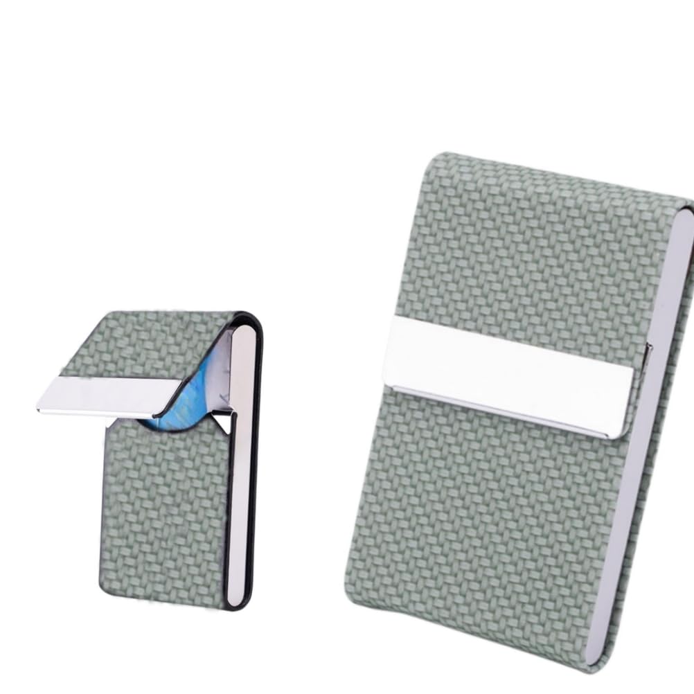 Porte-Cartes de Visite, boîtier en métal PU, Garde Les Cartes de Visite intactes, Mince et Portable, Tient dans la Poche, Convient aux Affaires, aux Voyages, à Un Usage Quotidien (Vert)