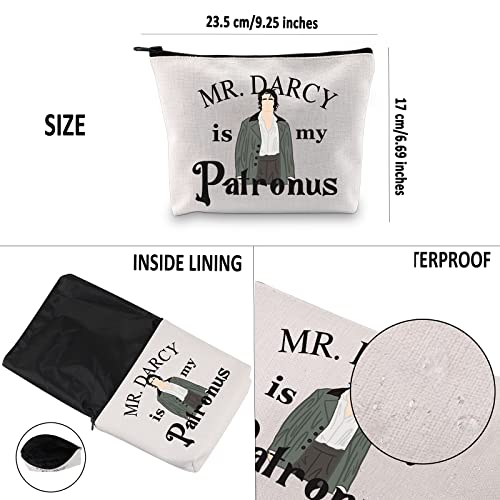 Literary Gift Mr Darcy is My Patronus Makeup Bag Mr Darcy Fan Cosmetic Bag Jane Austen Fan Gift Bookish Gift Zipper Travel Bag (Mr Darcy is My Patronus) - Image 3