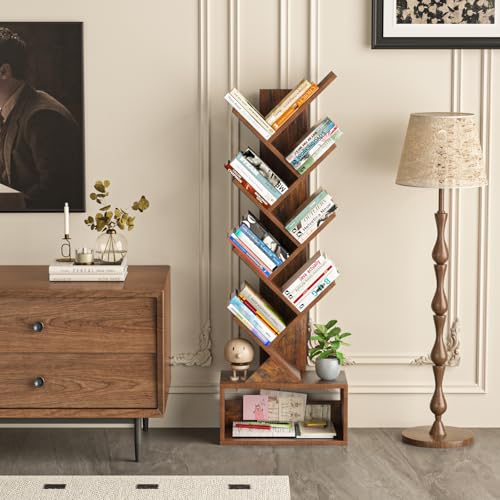 SHEEPAM 9-Tier Tree Bookshelf Floor Standing Narrow Space Storage Bookcase - image 7