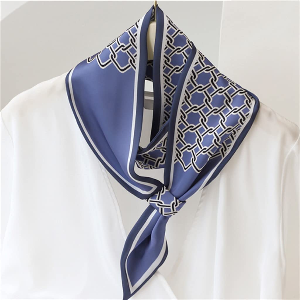 Bufanda de Mujer Bufanda Cuadrada Estampado de Corbata de Pelo Pañuelo de Seda Satinada Pañuelo de Cabeza para Mujer Bufanda de Seda de Tira Larga pequeña (B 11 * 125CM)