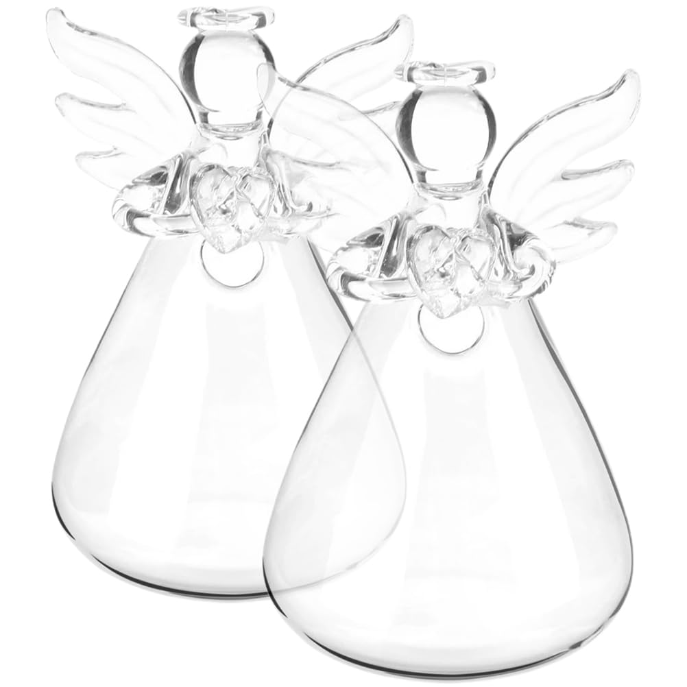 Vase en verre transparent ange Yardwe pour resoudre le manque de place de decoration