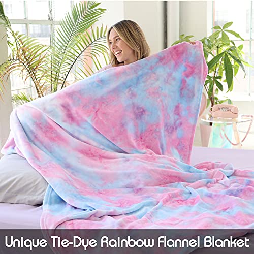 Ailemei Direct ZR003 Rainbow Tie Dye Throw Blanket For Girls, Soft Cute Funny Decorative Flannel Throw Blankets, Fuzzy Fleece Bed Blankets thumb #2