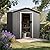 Nuu Garden 6 x 4 FT Outdoor Storage Shed with Sliding Doors, Galvanized Metal Garden Storage Shed with Sloping Roof, Rust-Resistant Backyard Tool Shed with Air Vents for Patio, Lawn, Gray