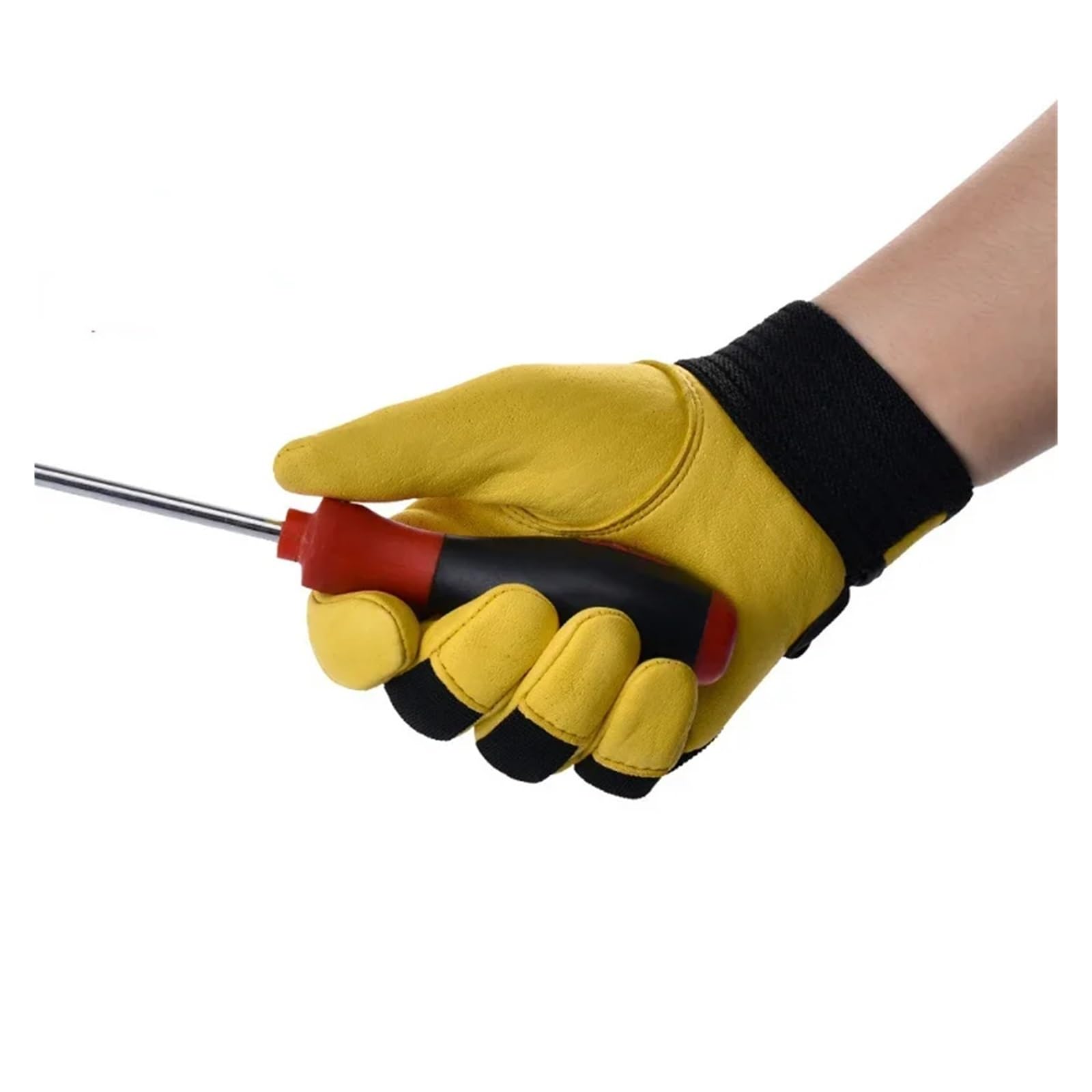 Guantes de trabajo de soldadura, Guantes de trabajo for soldar de piel de vacuno, multicolor, varios tamaños(Grijs,XXL)