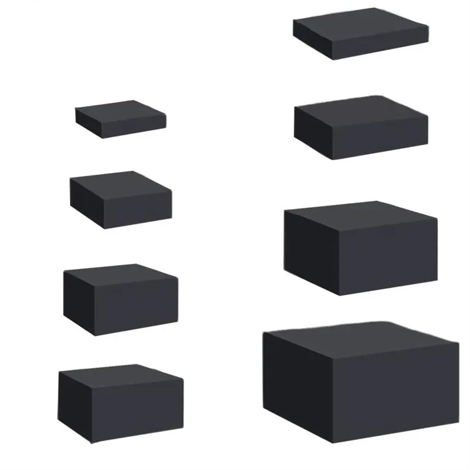 FonHNDG Buffet Riser 8Pcs Display Riser Box Table Stand for Buffet Nesting Stands for Food Collection Catering Cake Cosmetics(Black)