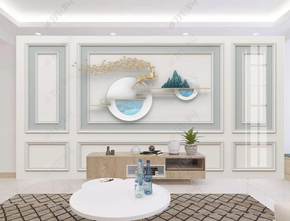 Poster géant de salon style élan de Chine pour une décoration murale raffinée