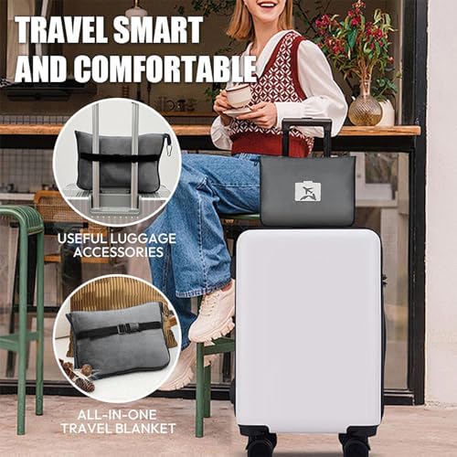 Shirene Couverture de Voyage Pliable,Couverture Ultra-légère pour Avion Voyage en Polyester Compressé sous Vide pour Les Longs Vols la Voiture Le Camping et Les Activités 127 x 152 cm – Image 6