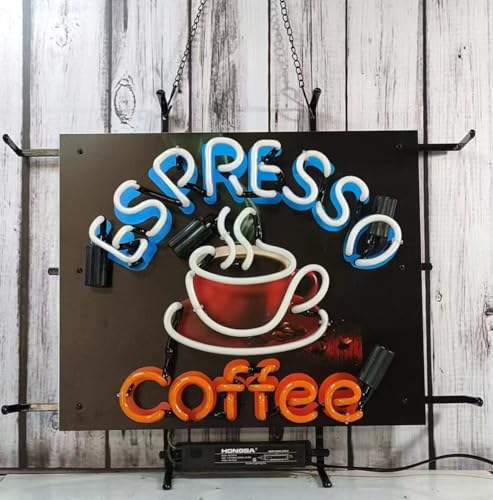 Image of Neon Signs Beer Bar Bedroom Light Compatible For Espresso Coffee Cup Sign Glass Neon Signs for Office Hotel Pub Cafe Man Cave Neon Light Art Wall Lights 24 X 20 Inches
