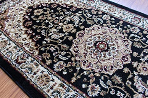 Bellagio Traditional Area Rug Runner 32 Inch X 15 Feet 10 Inch Black 401 #TOP4