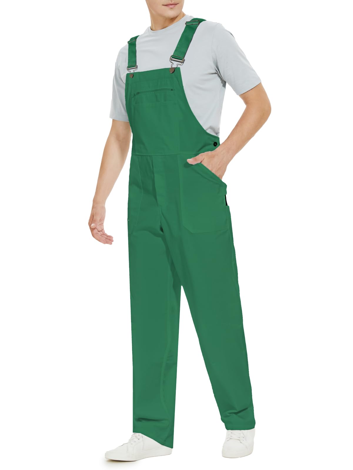 WORK IDEA Men's Bib Overalls,Men's Overalls Workwear Lightweight with Adjustable Straps and Pockets