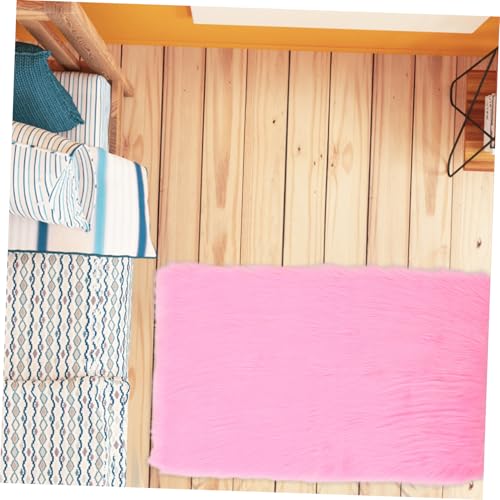 Alfombra de purpurina y peluda rectangular para cabecera de dormitorio infantil HOMOCONO 7
