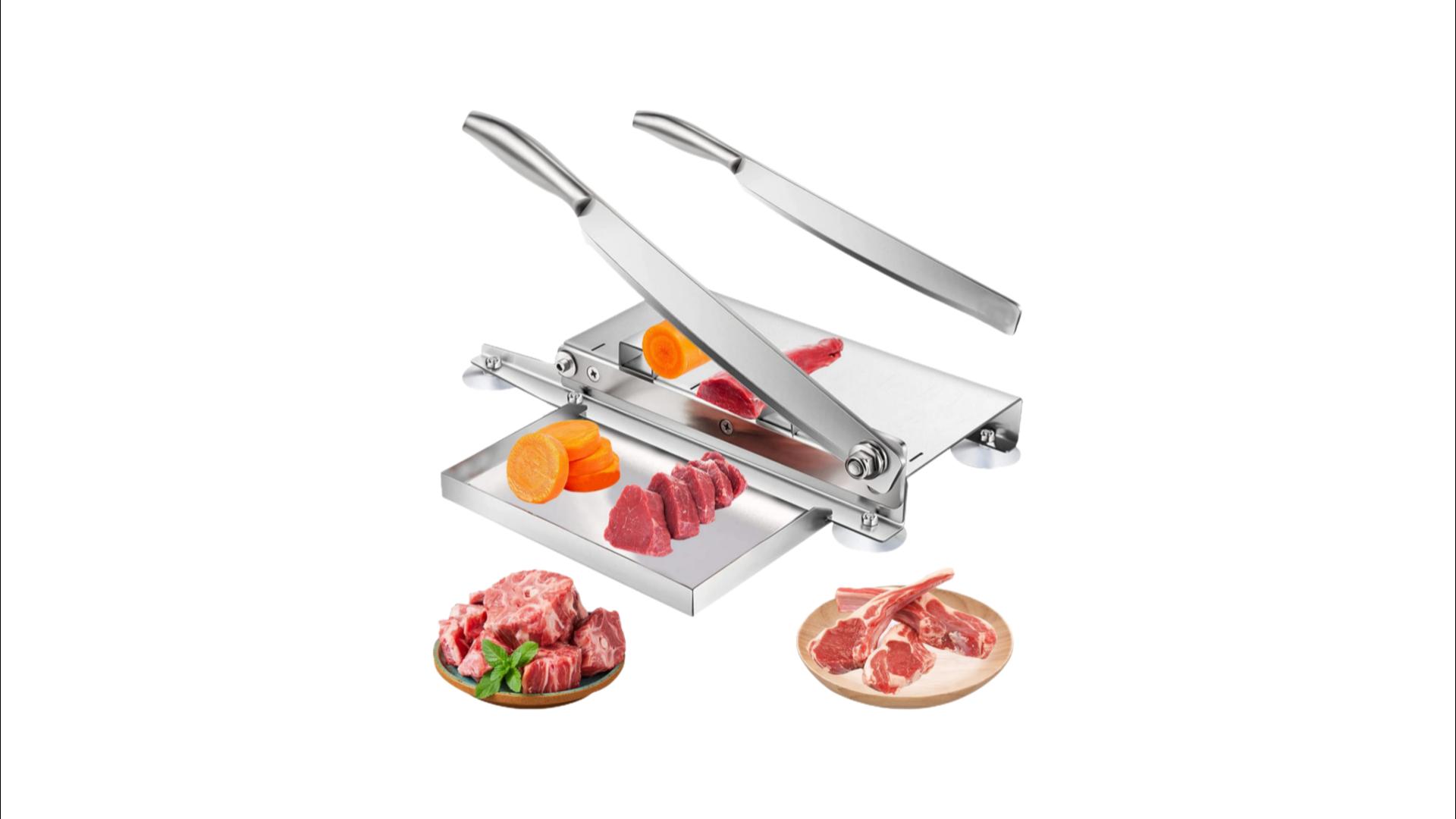 Stainless Steel Bone Cutter,Manual Meat Slicer,for Beef Rib Chicken fish meat cutter for Home and Commercial Cooking 15.3 Inches-2 Sharp Blades