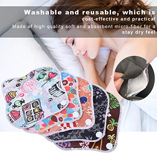 Menstrual Pads, Cloth Reusable Sanitary Pads Reusable Waterproof Bamboo Charcoal Fiber Cloth Sanitary Pad With Wings For Women(#2) #TOP4