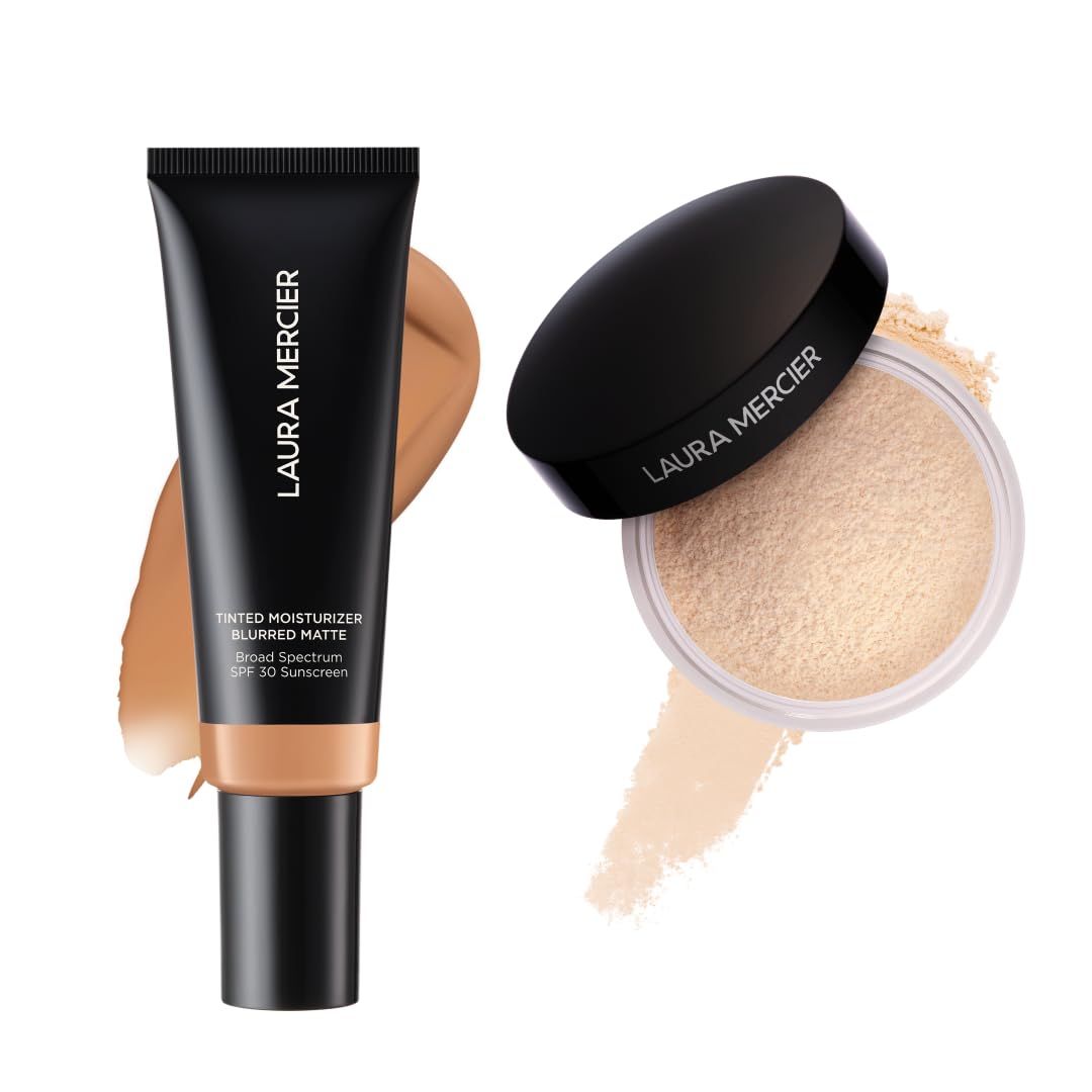 Laura Mercier Tinted Moisturizer Blurred Matte with SPF 30 24HR Shine Control Shade 4C Hazel and Translucent Loose