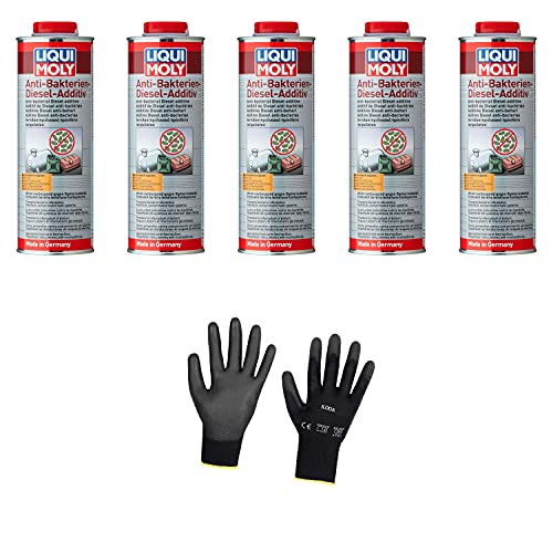 Iloda 5xOriginal Liqui Moly 1l Anti-Bakterien-Diesel-Additiv 21317 Schutzhandschuhe