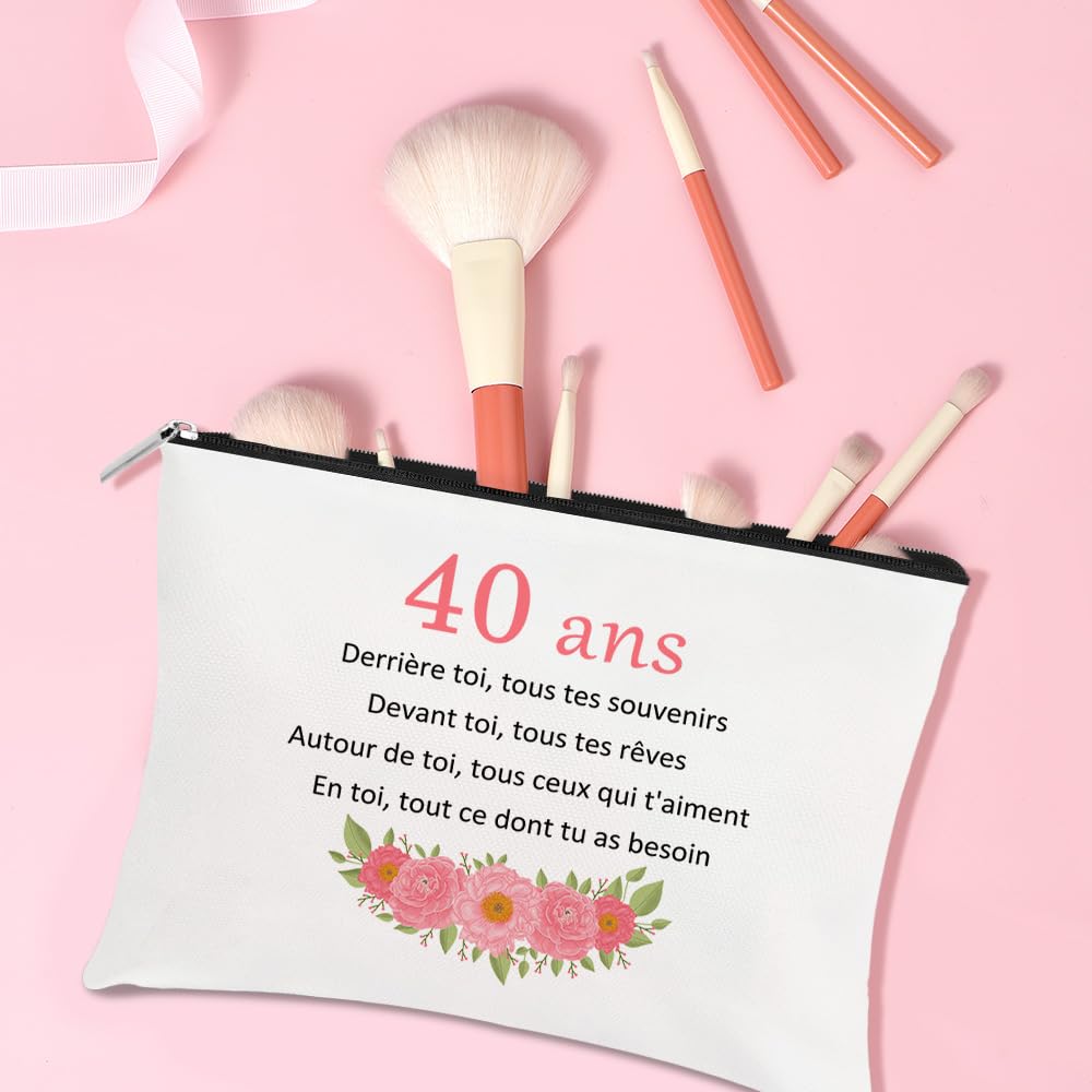 Cadeau 40 Ans Femme,Cadeau Femme 40 Ans,Cadeaux Anniversaire Femmes,Idee Cadeaux Femmes Anniversaire,Trousse à Maquillage,Cadeau Noel - 5