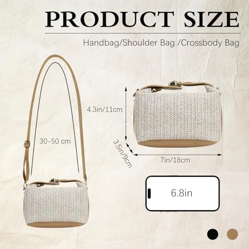 Andiker Straw Crossbody Bags for Women, Small Handbags Women with Detachable Adjustable Strap for Traveling Beach2