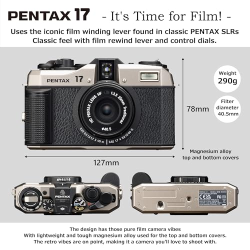 Image of PENTAX 17 Fixed-Focal length compact film camera designed to capture half-size photographs