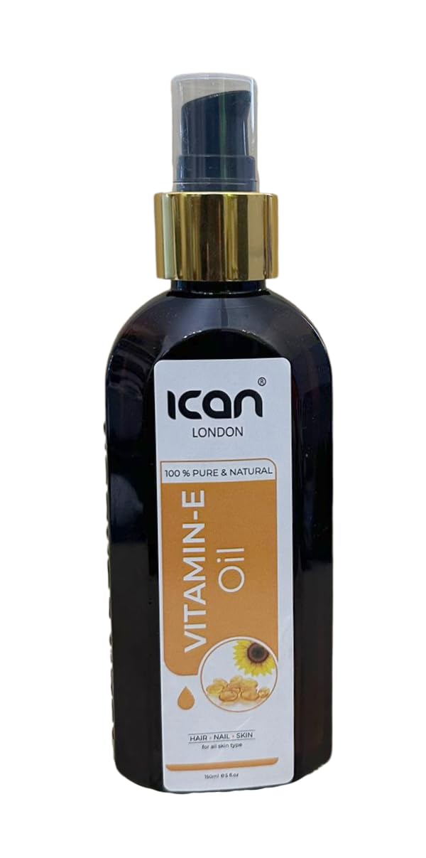ICAN LONDON 100% PURE & NATURAL VITAMIN E OIL FOR HAIR, SKIN AND NAILS 150ML
