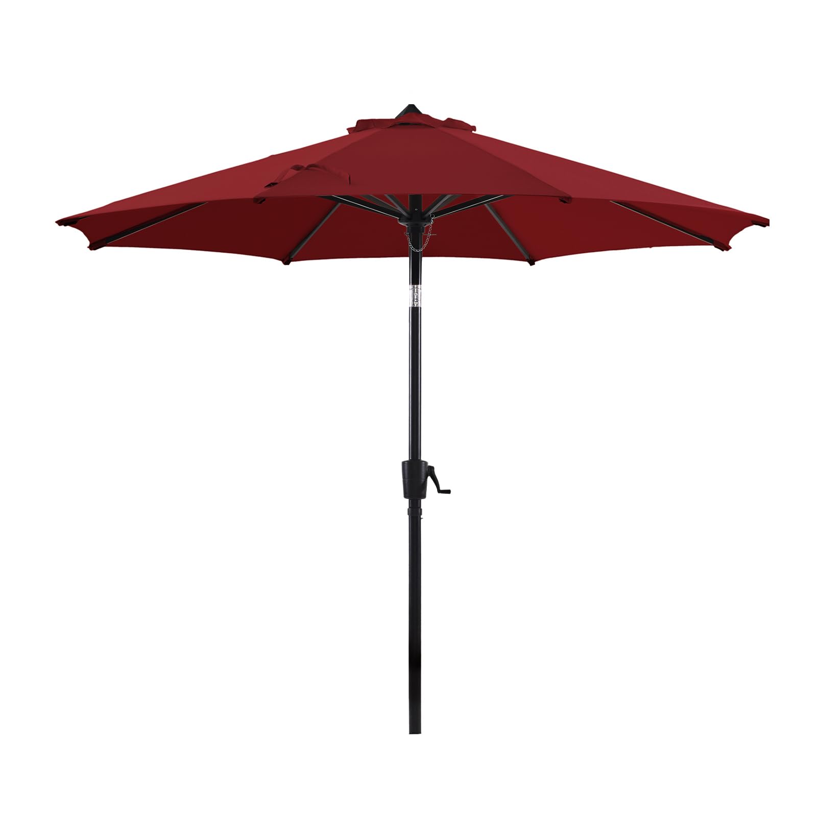 BLUU MAPLE 9FT Olefin Patio Umbrella Outdoor Table Umbrellas, 36 Month Fade Resistance Olefin Canopy, Market Center Umbrellas with 8 Strudy Ribs & Push Button Tilt for Garden, Lawn & Pool, Burgundy red