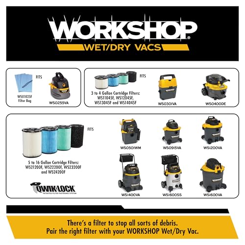 WORKSHOP Wet/Dry Vacs Shop Vacuum Accessories WS25020A Replacement Hose Attachment, 2-1/2-inch x 7-feet Dual-Flex Locking Vac Hose for Wet Dry Shop Vacuum Cleaners