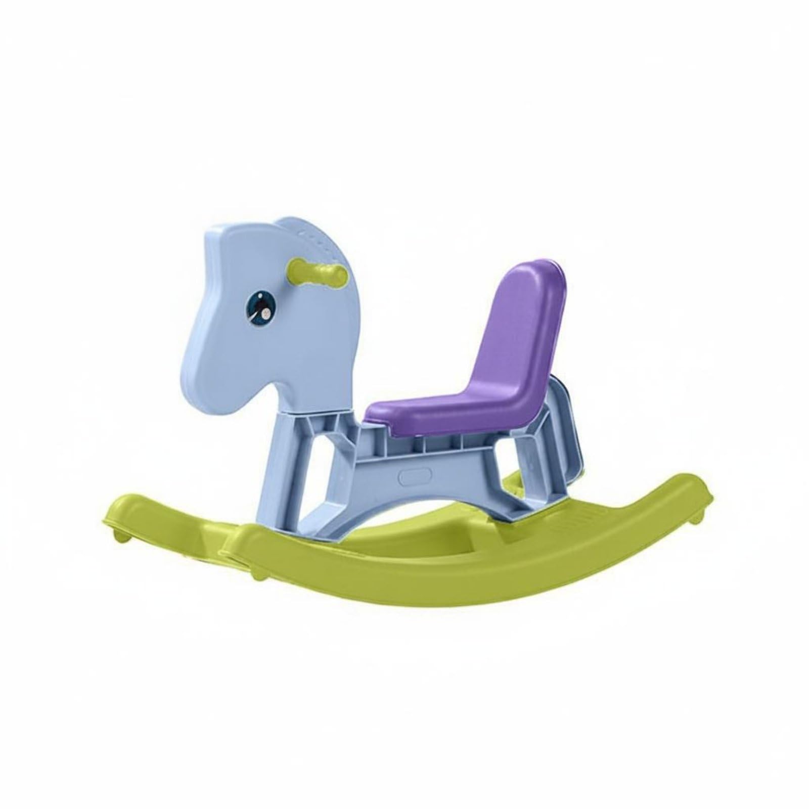 kowaku Cavallo a Dondolo per Bambini in Plastica Resistente PP Giocattolo da Cavalcare Gioco a Dondolamento Movimento Sicuro Adatto a Casa E Spazi Ludici Interni, Azzurro